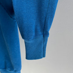 1980s American Fleecewear Soft and Cozy Faded Blue Raglan