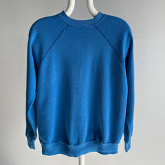 1980s American Fleecewear Soft and Cozy Faded Blue Raglan