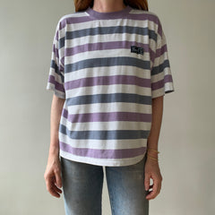 1980s/90s Boxy Pastel Purple Striped T Shirt