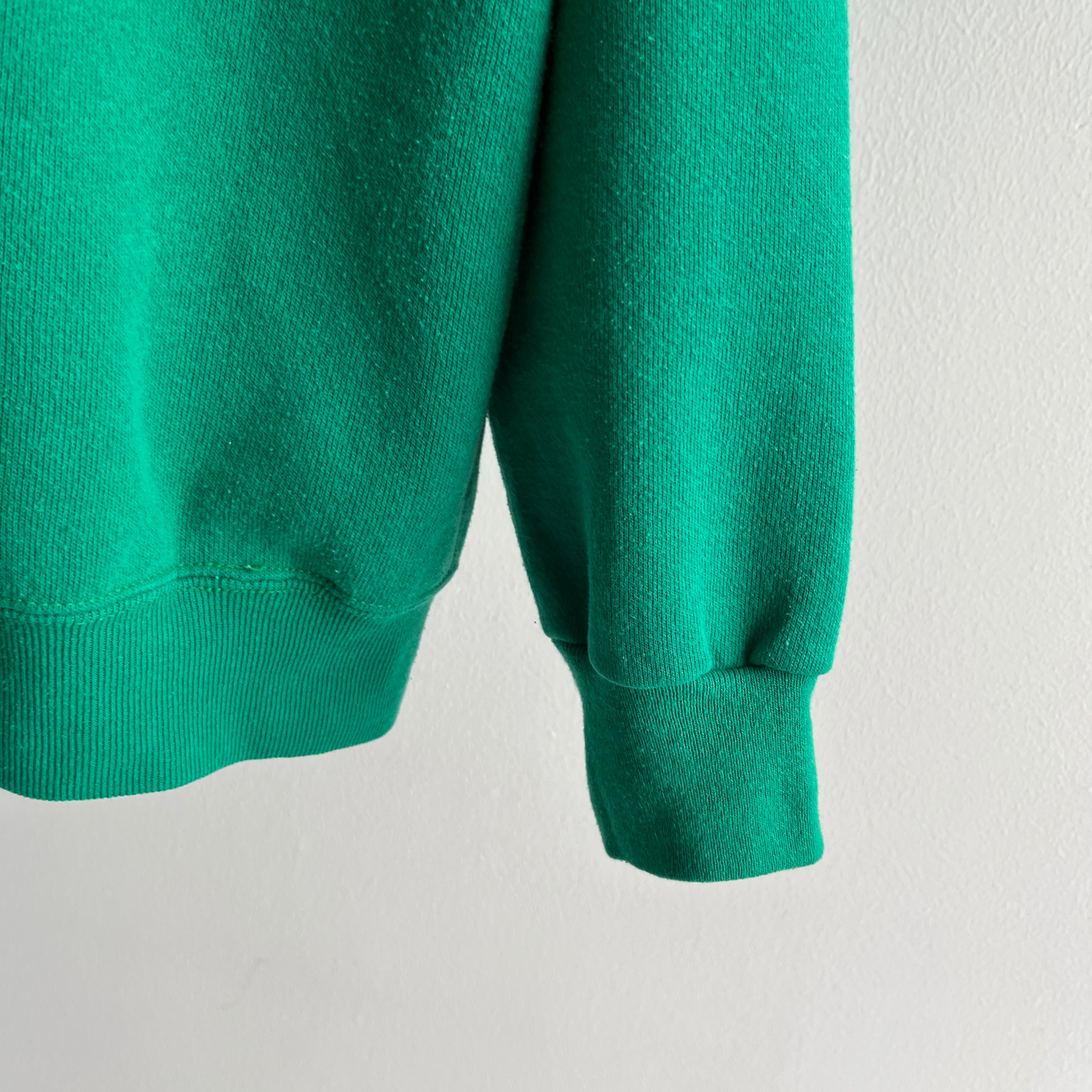 1990s Tultex Blank Green Raglan Sweatshirt