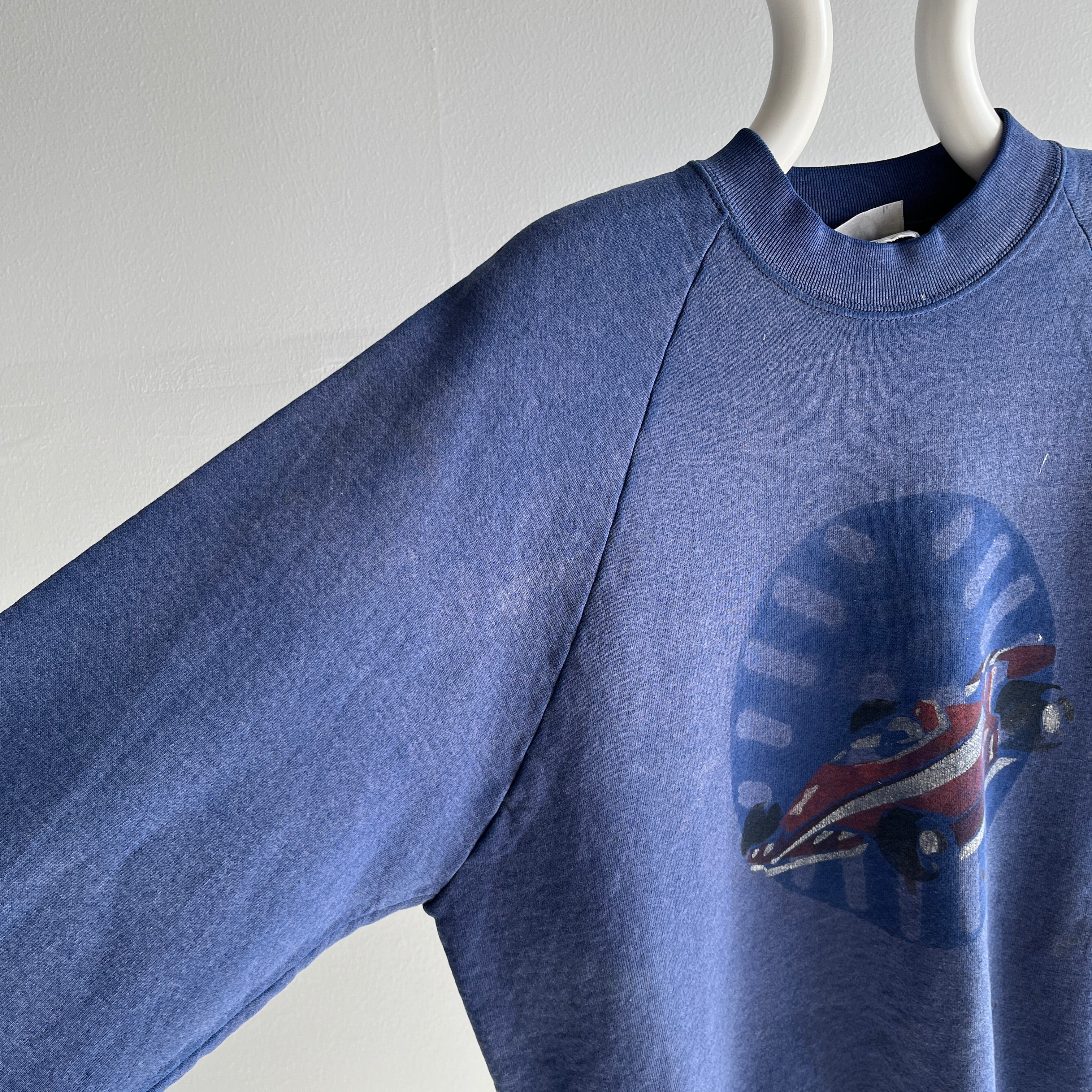 1990s DIY Formula 3 or 4? Race Car Sun Faded Sweatshirt