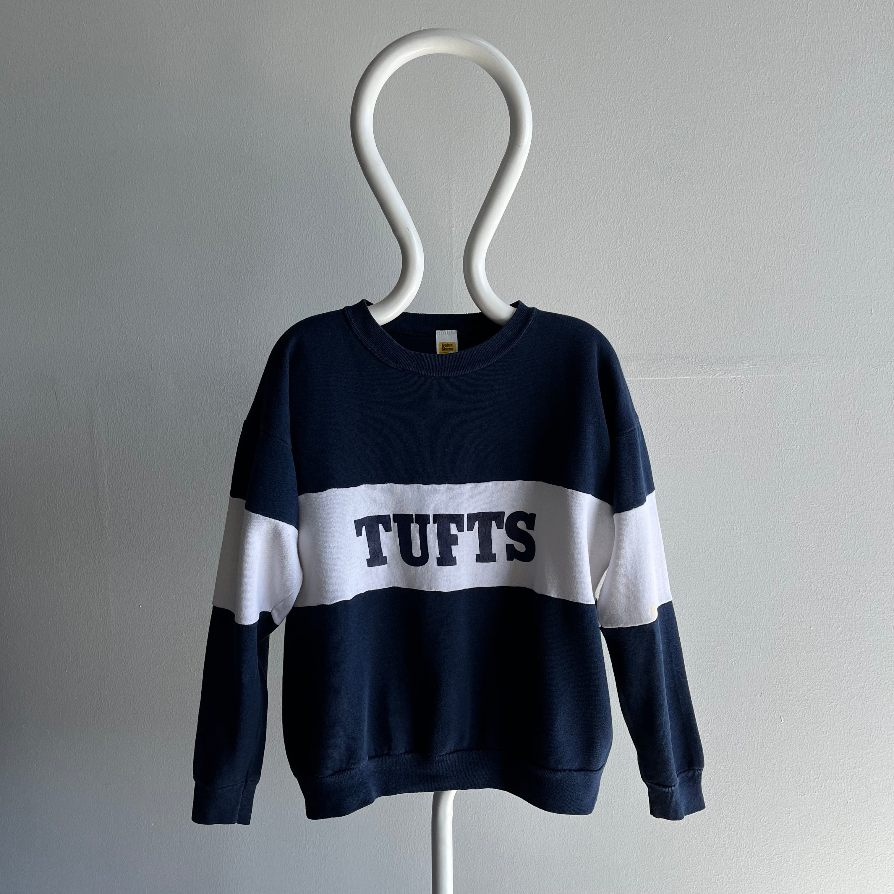 1980s Tufts University Color Block Sweatshirt