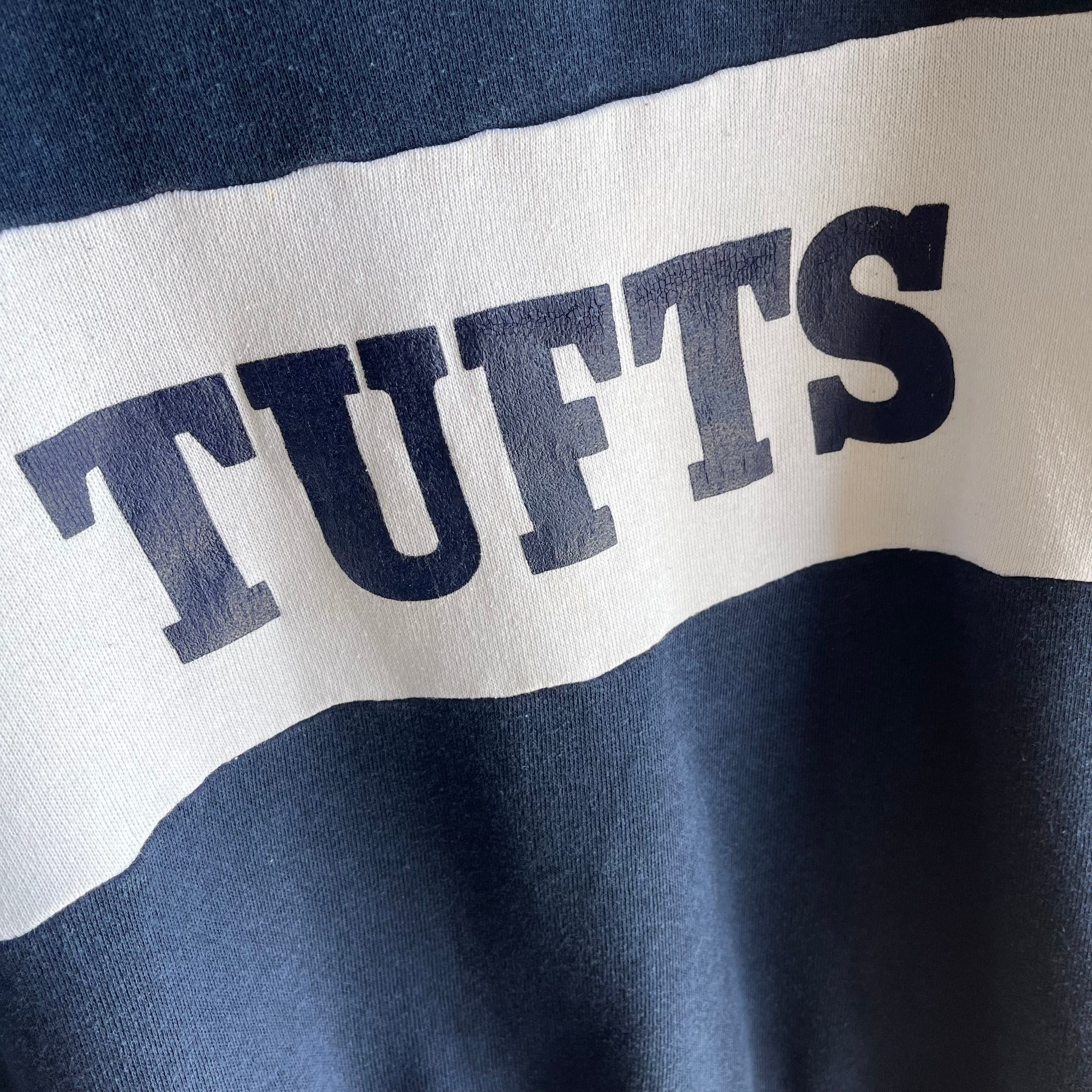 1980s Tufts University Color Block Sweatshirt