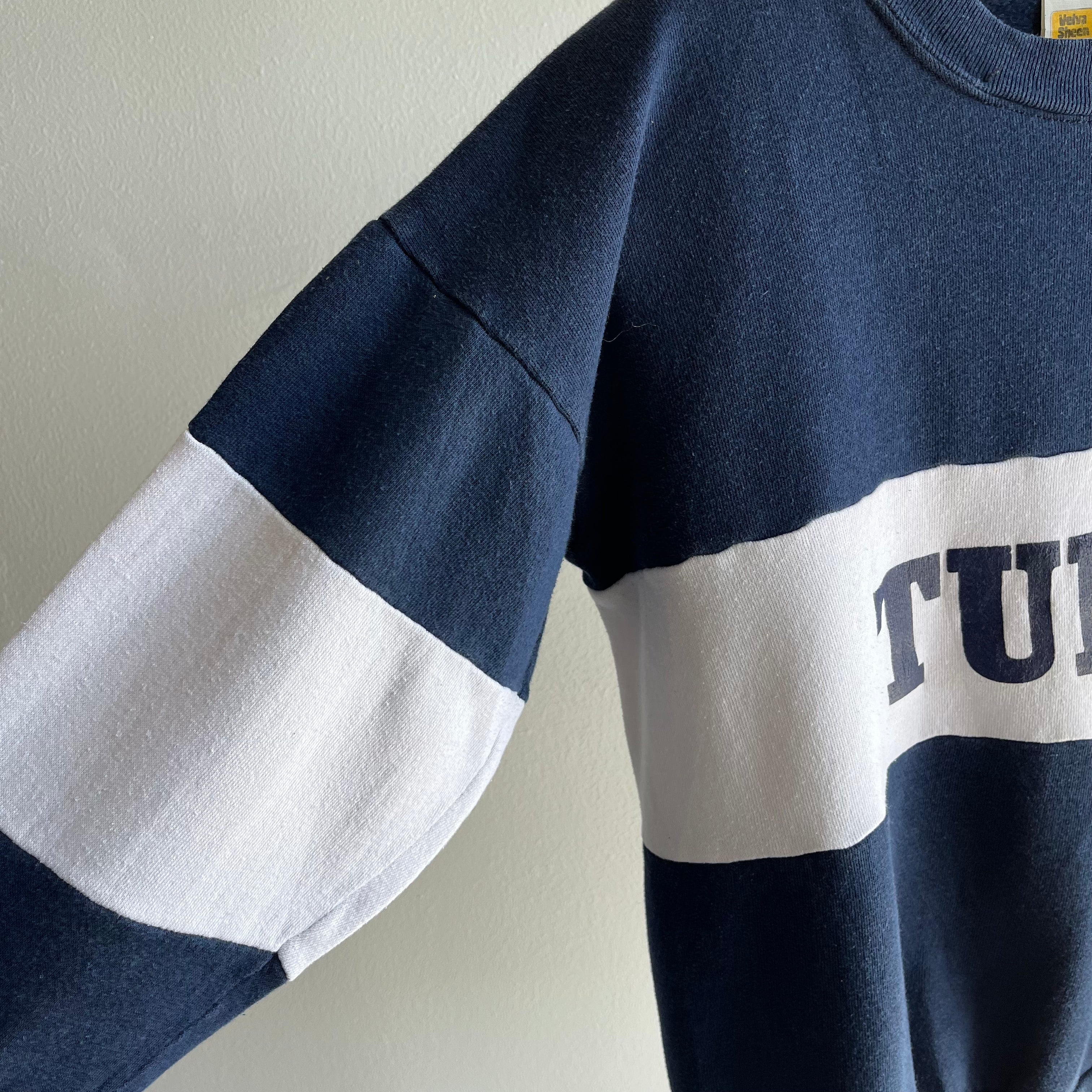 1980s Tufts University Color Block Sweatshirt