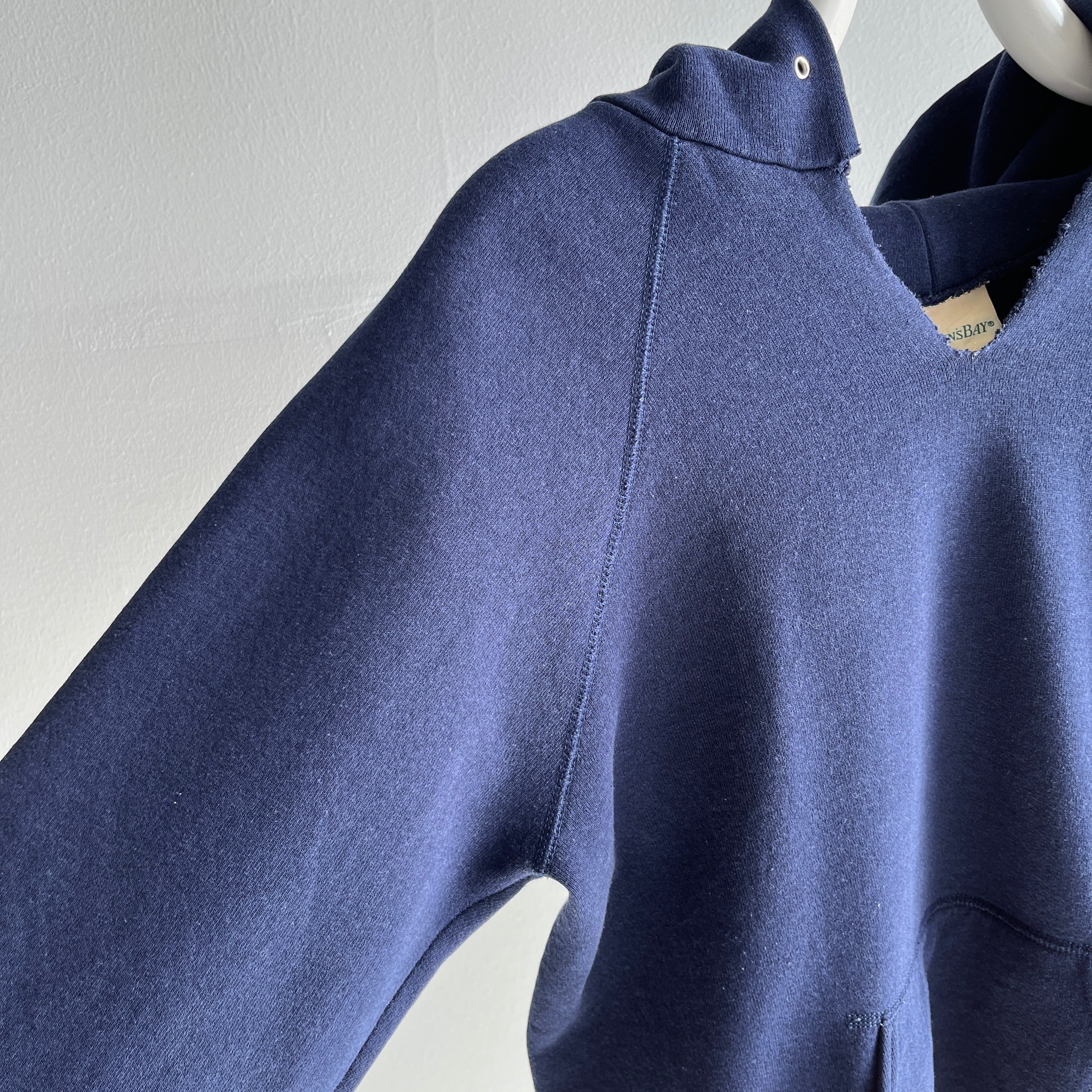 1980s St. John's Medium Weight Cut Neck Hoodie - Beautiful Gauge