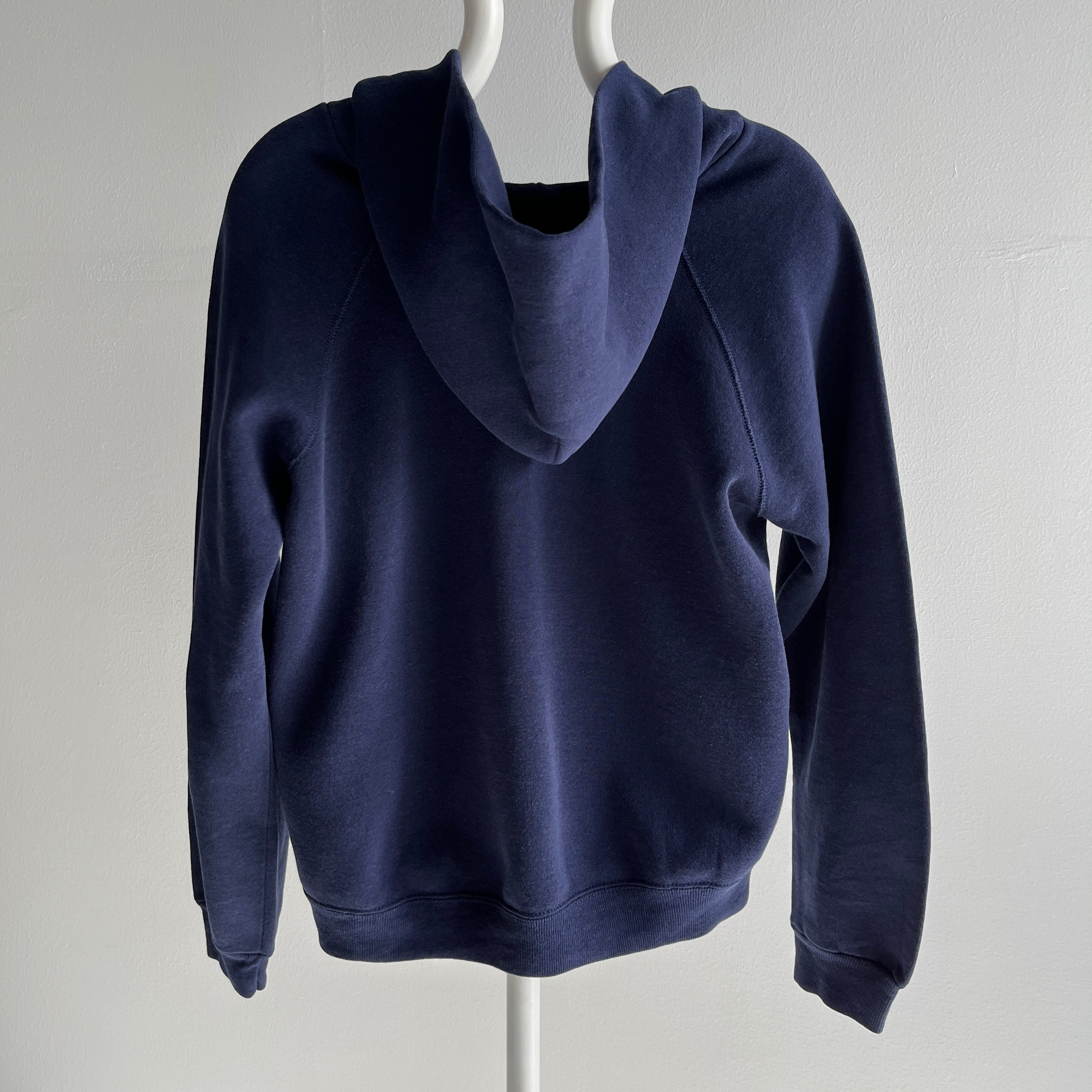 1980s St. John's Medium Weight Cut Neck Hoodie - Beautiful Gauge