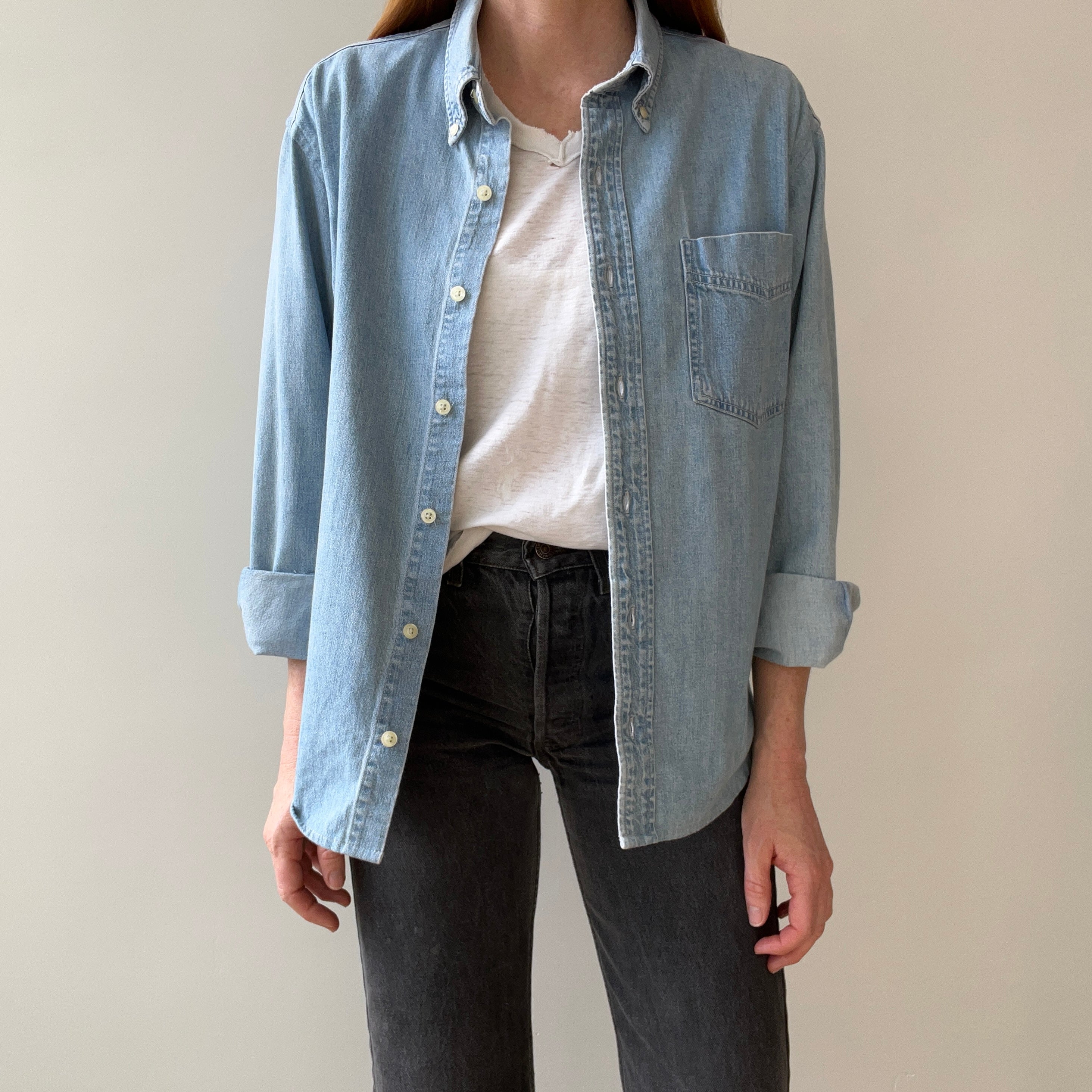 1990s Gap Button Down Denim Dad Shirt - THIS