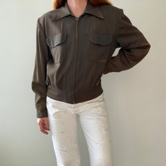 1950s Dark Green/Grey Rockabilly Zip Up Jacket