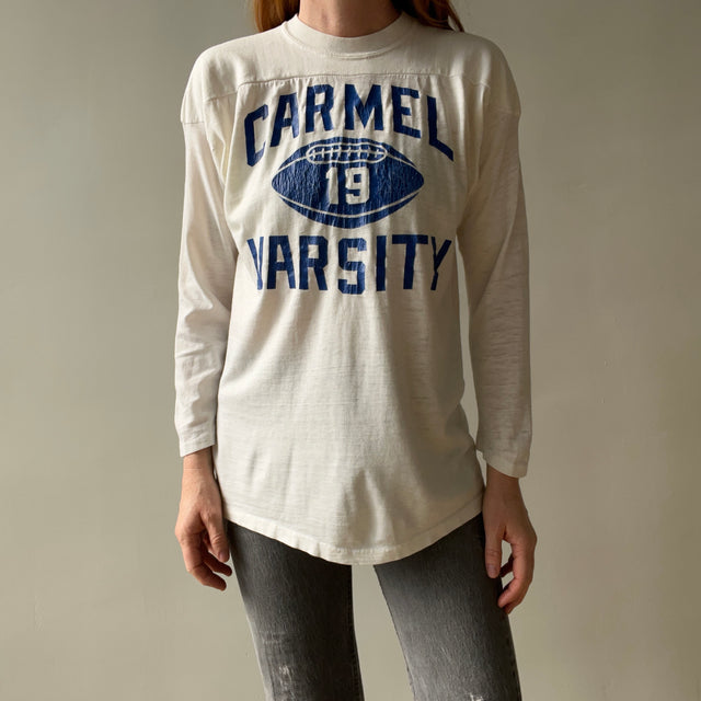 1970s Carmel Varsity Thinned Out Soft and Slouchy Football Shirt - Oh My!