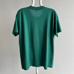 1980s Jade Forest Green FOTL Pocket T-shirt - Above Average