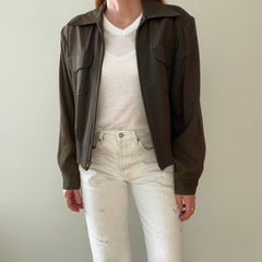 1950s Dark Green/Grey Rockabilly Zip Up Jacket