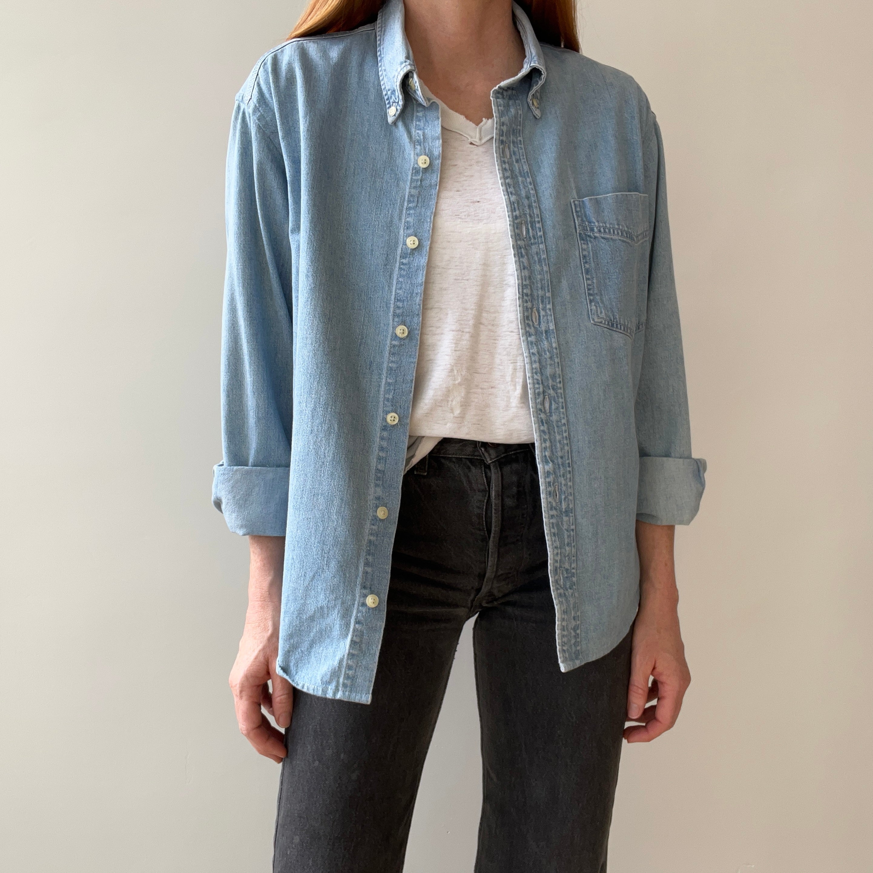 1990s Gap Button Down Denim Dad Shirt - THIS