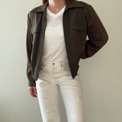 1950s Dark Green/Grey Rockabilly Zip Up Jacket