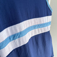 1970s Color Block Tank Top with Mending on the Back Side.