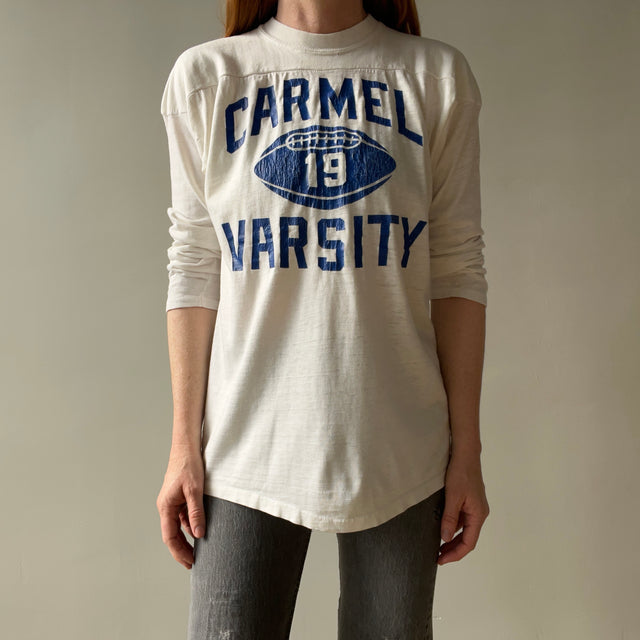 1970s Carmel Varsity Thinned Out Soft and Slouchy Football Shirt - Oh My!