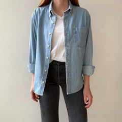 1990s Gap Button Down Denim Dad Shirt - THIS