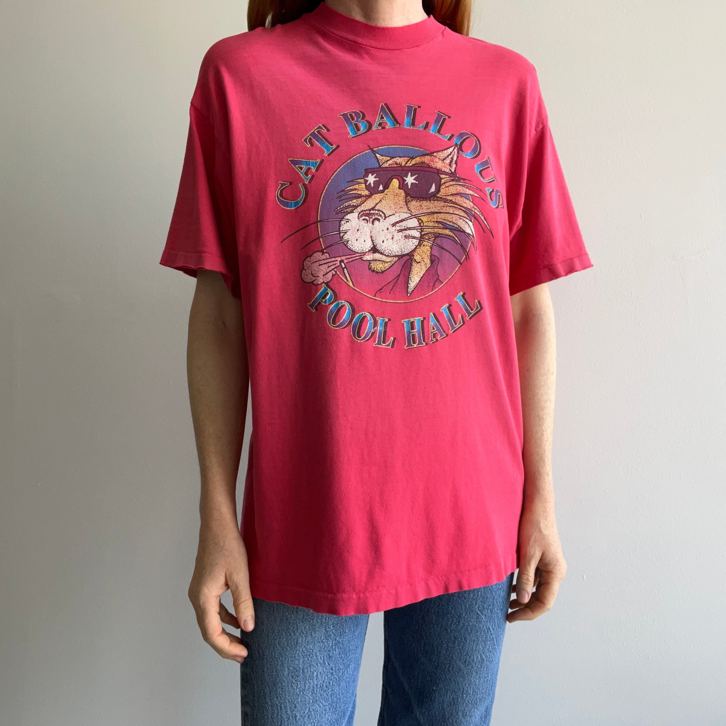 1980/90s Cat Ballous Tattered, Torn and Worn T-Shirt - Single Stitch