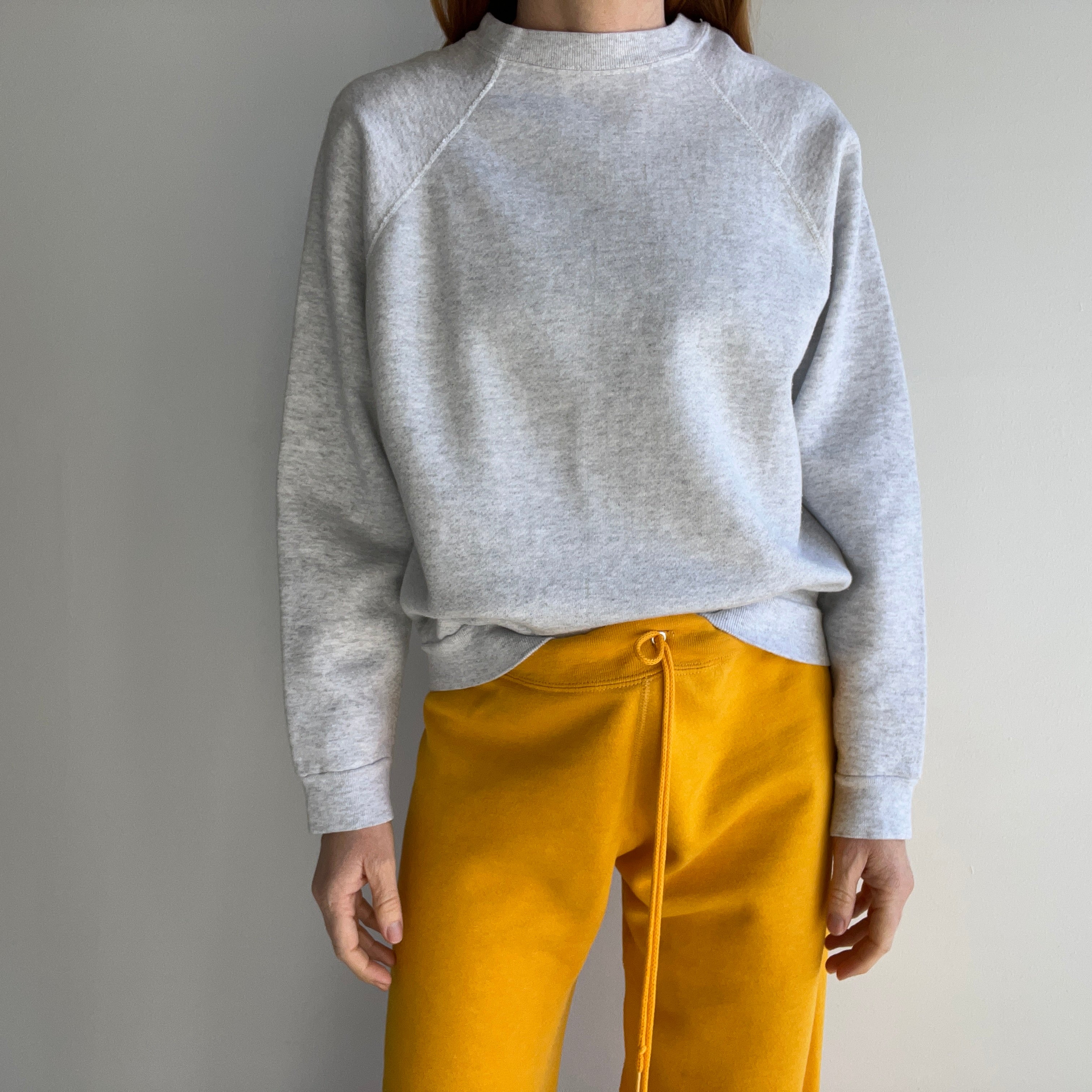 1990s Structured Light Gray Raglan by Tultex