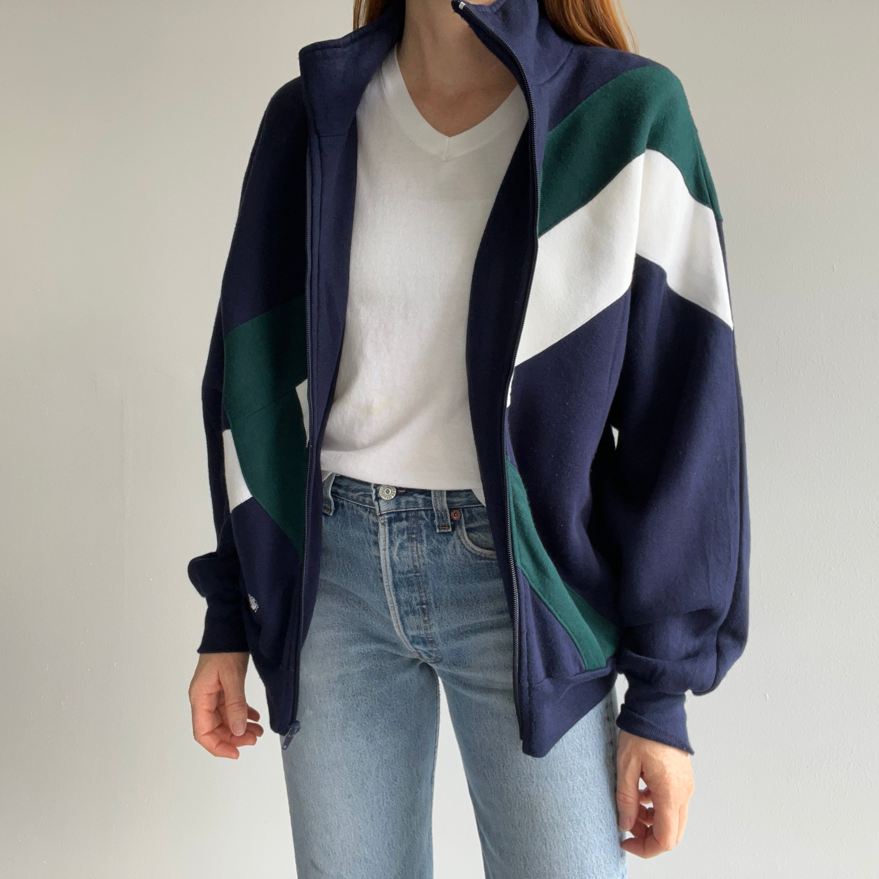 1990s Pony Color Block Super Soft Zip Up with Pockets