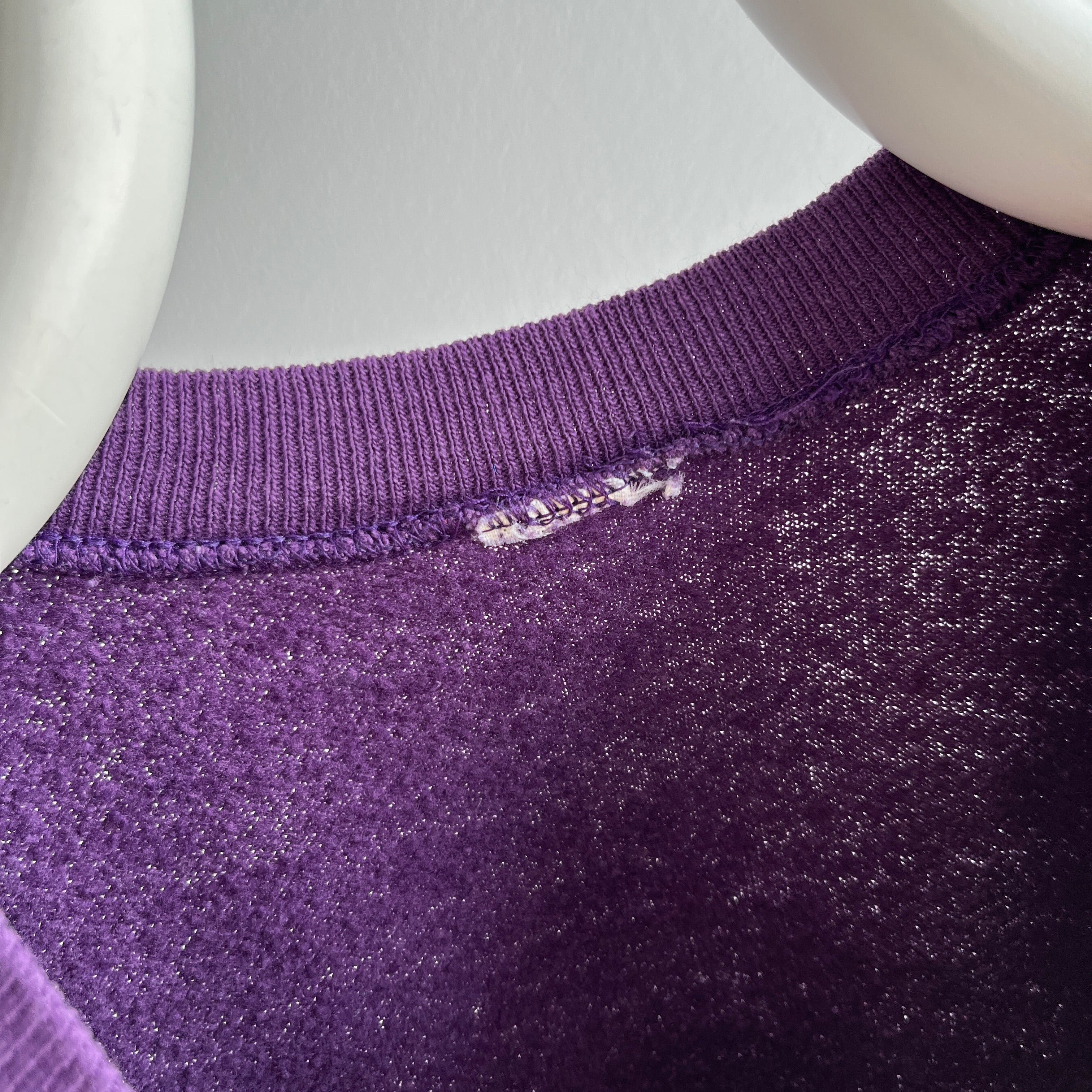 1980s Blank Purple Raglan Sweatshirt