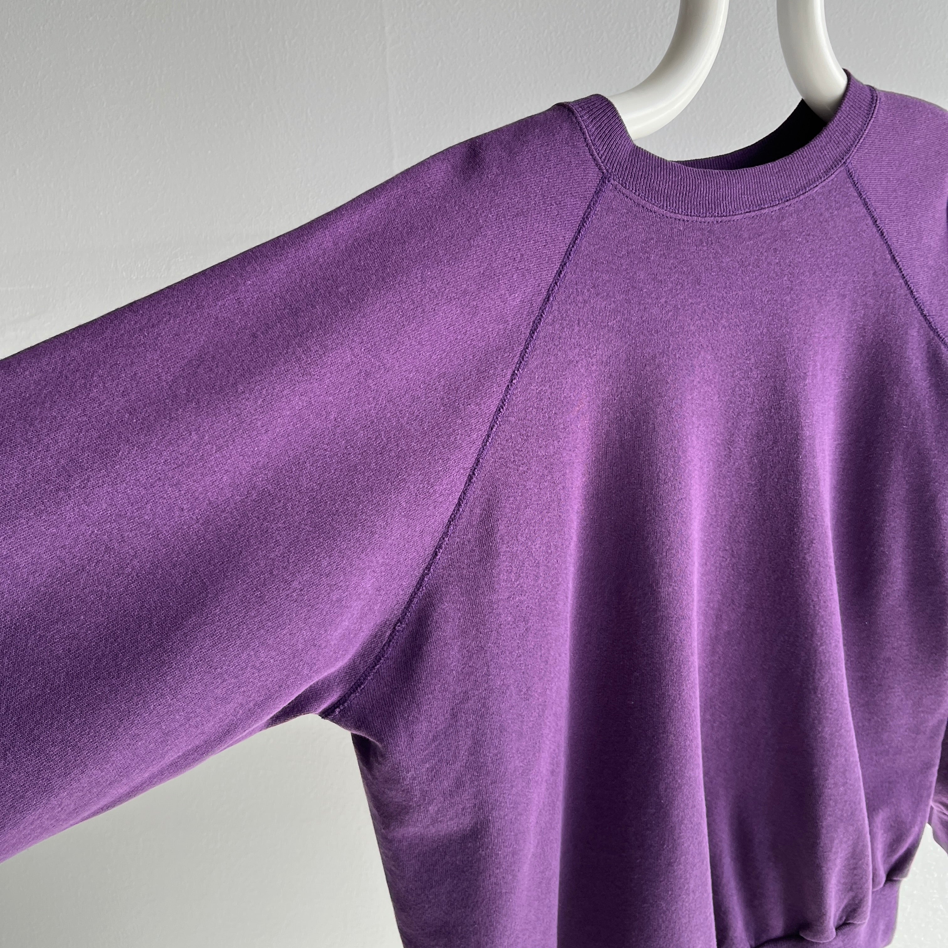 1980s Blank Purple Raglan Sweatshirt