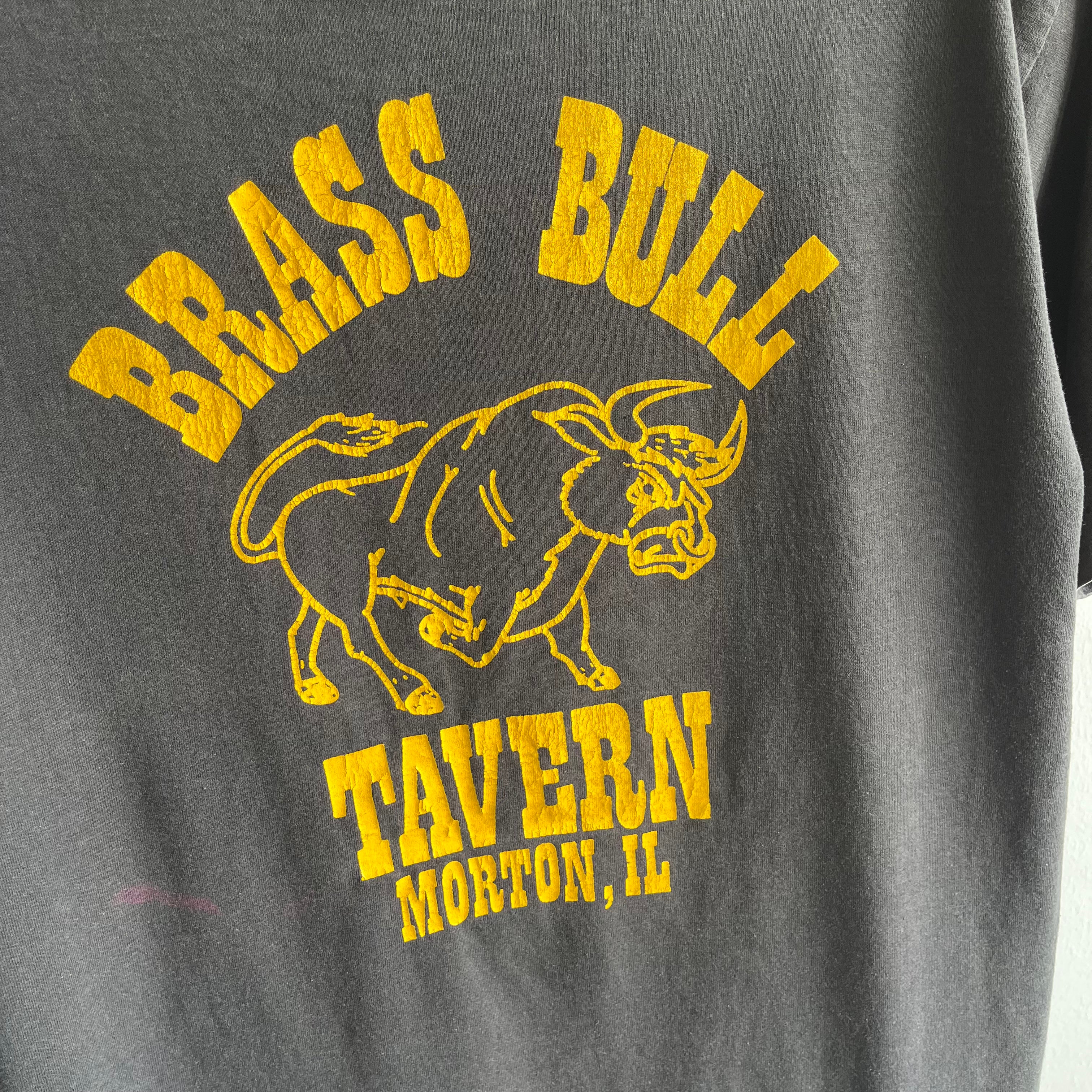 1980s Brass Bull Tavern - Morton, Illinois - Rad T-Shirt