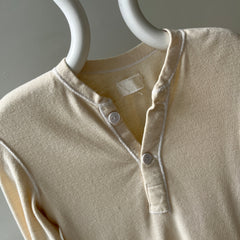 1970s Military Issue Washable Wool Blend Henley Shirt