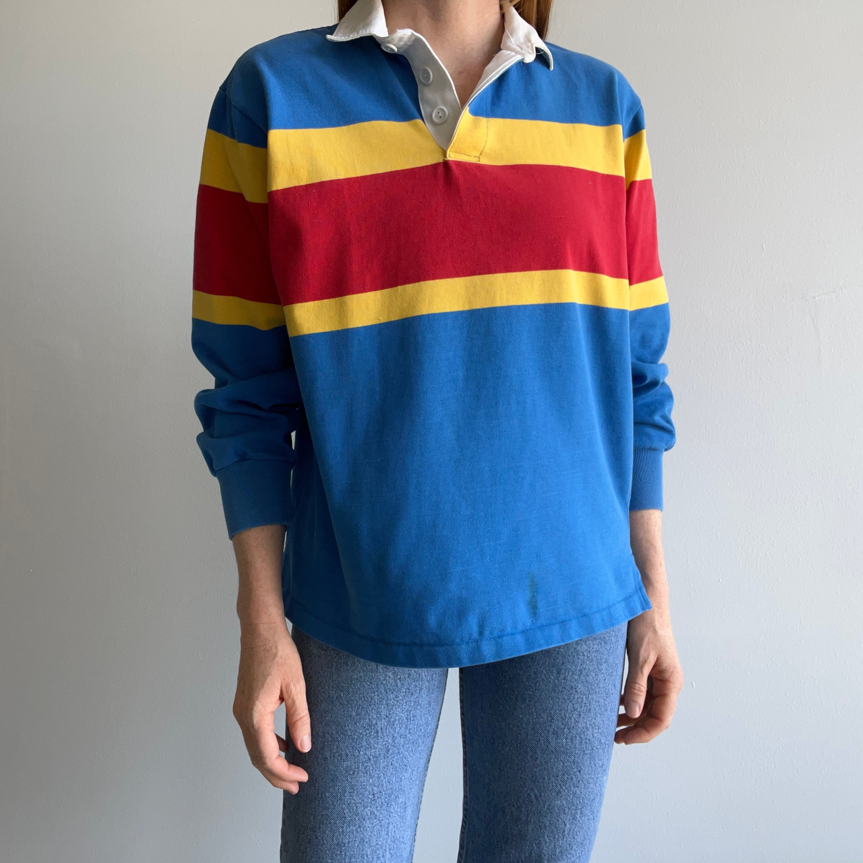 1980s Classic Striped Rugby Shirt