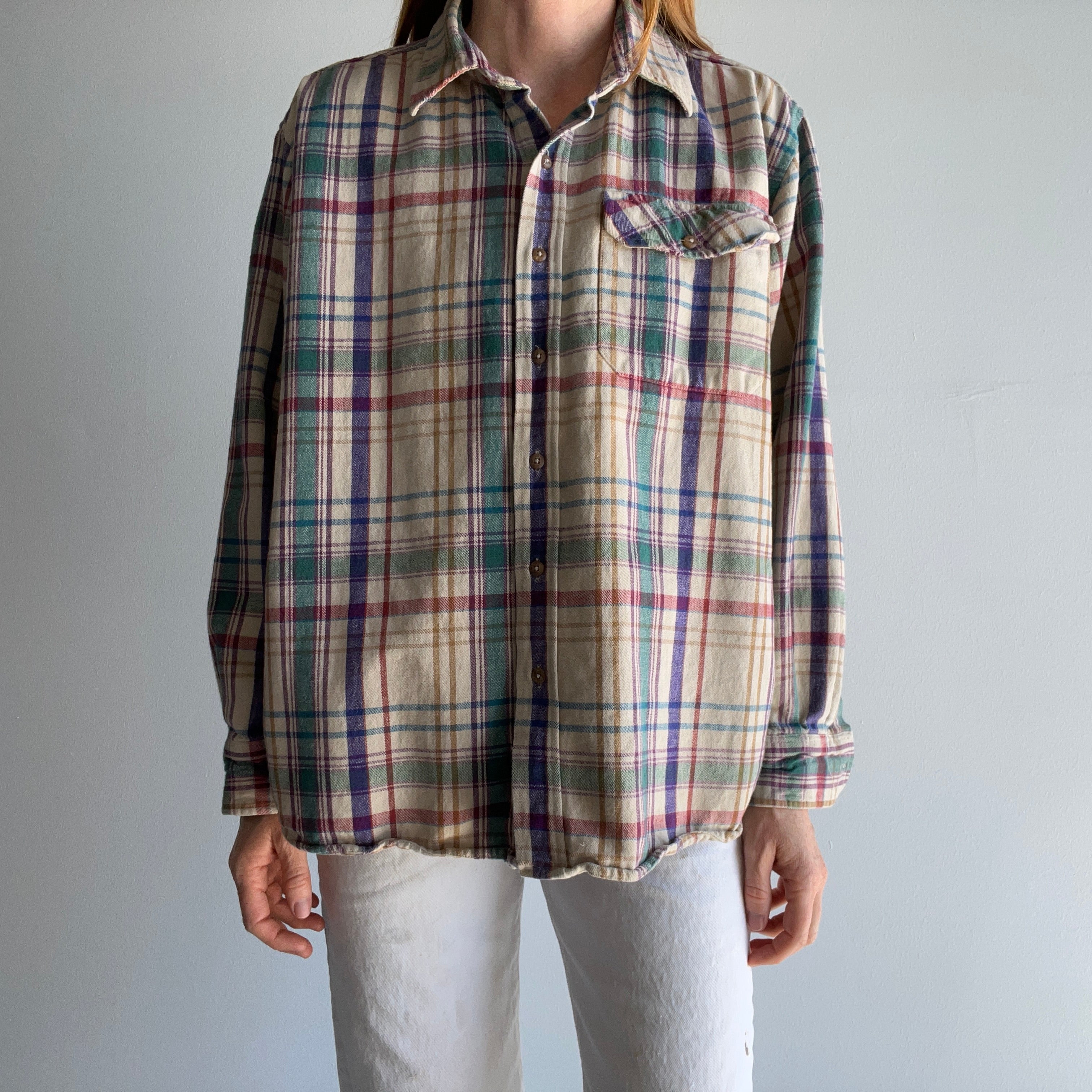 1990s L.L.Bean Single Pocket Cotton Flannel/Shirt - Yes Please!