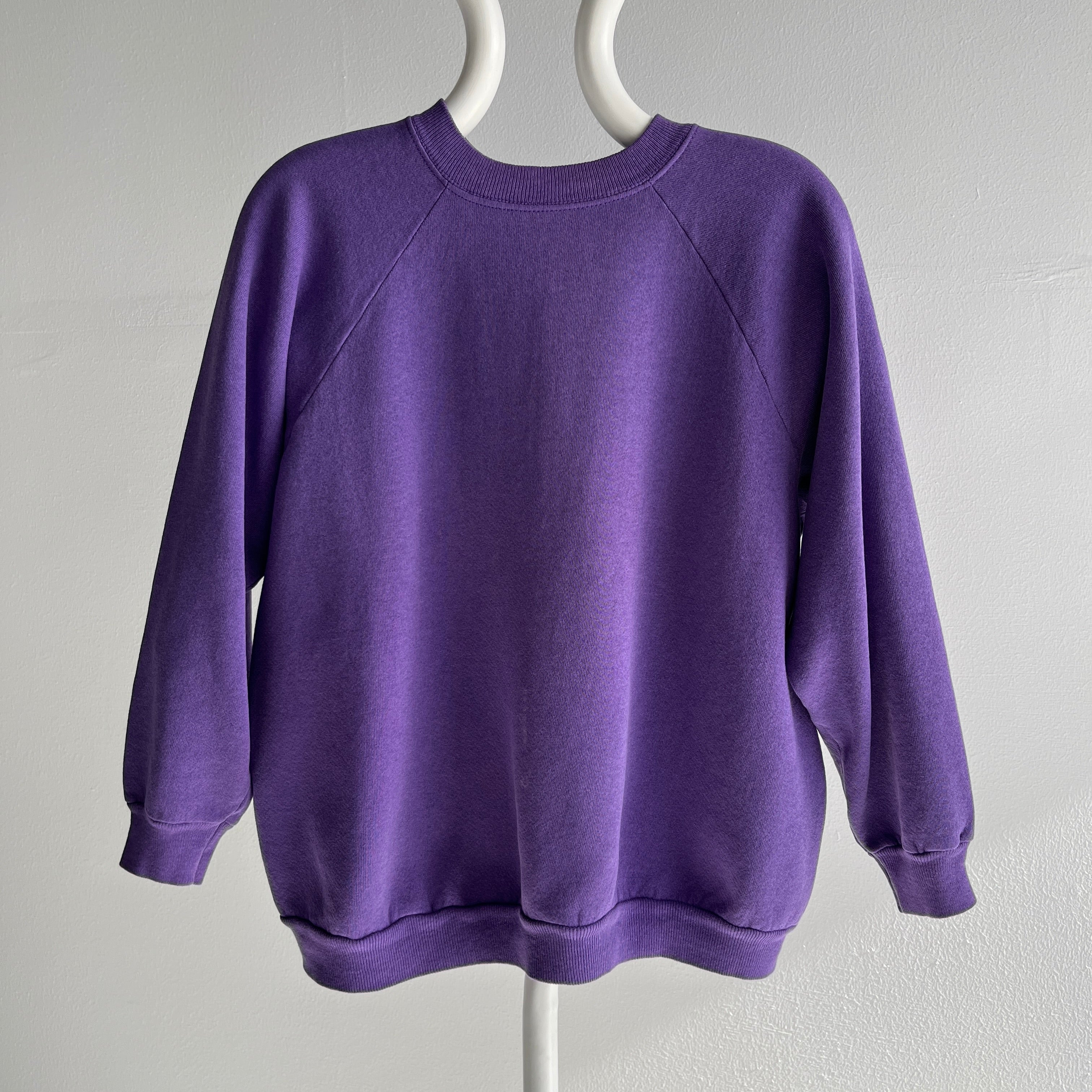 1990s Hanes Her Way Purple Raglan Sweatshirt