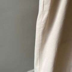 1970s Natural White Extra Long Long Sleeve T-Shirt with Contrasting Collar and Cuffs