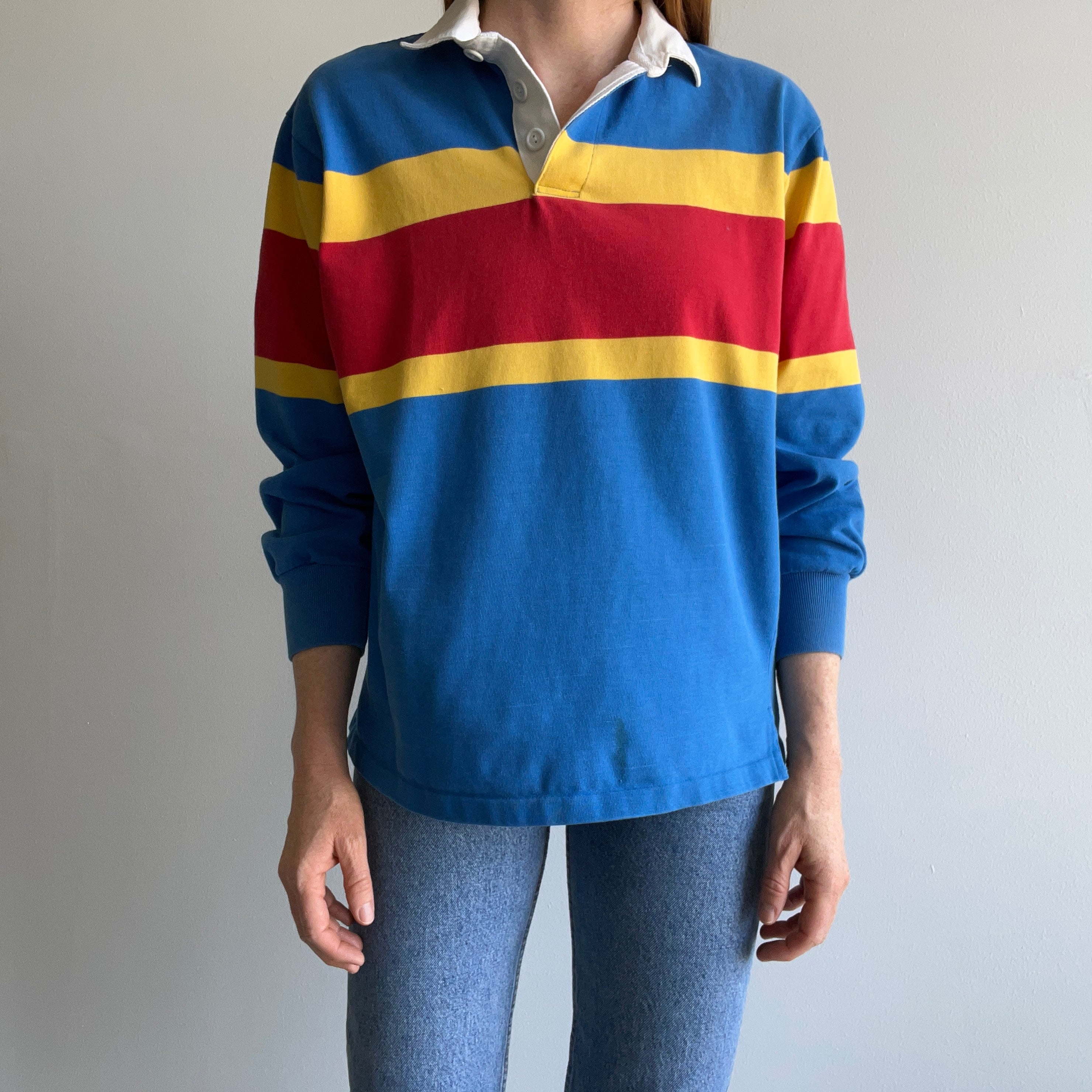 1980s Classic Striped Rugby Shirt