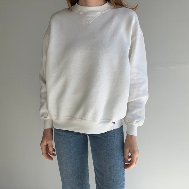 1980/90s Blank White Russell Athletic Single V Sweatshirt