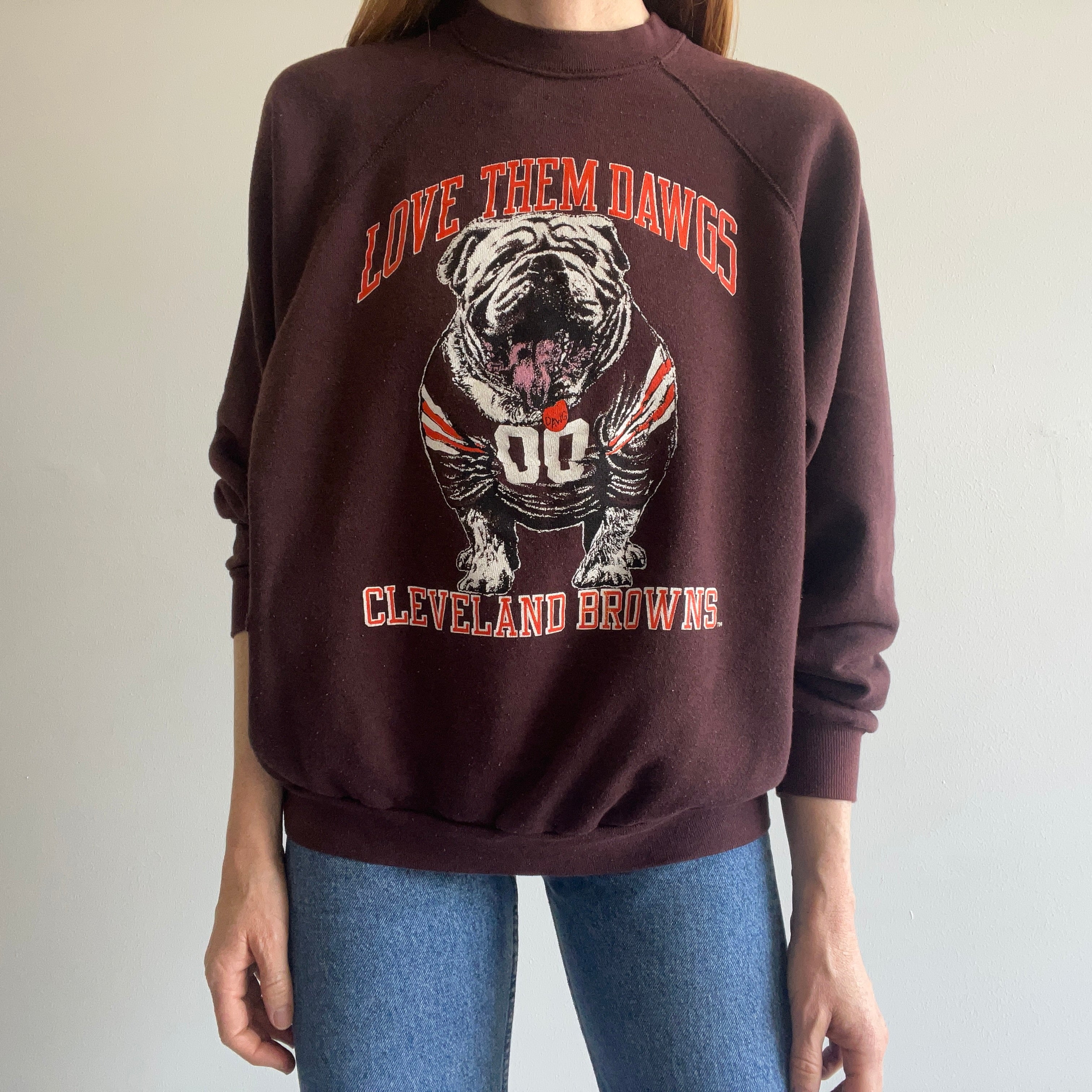 1970/80s Sun Faded Cleveland Browns - Dawg Pound - Sweatshirt by