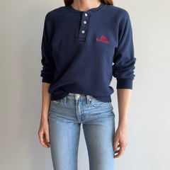 1980s Aspen Club Henley Sweatshirt by Champion Brand (USA Made)