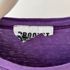 1980s Faded Boxy Purple Pocket T Shirt