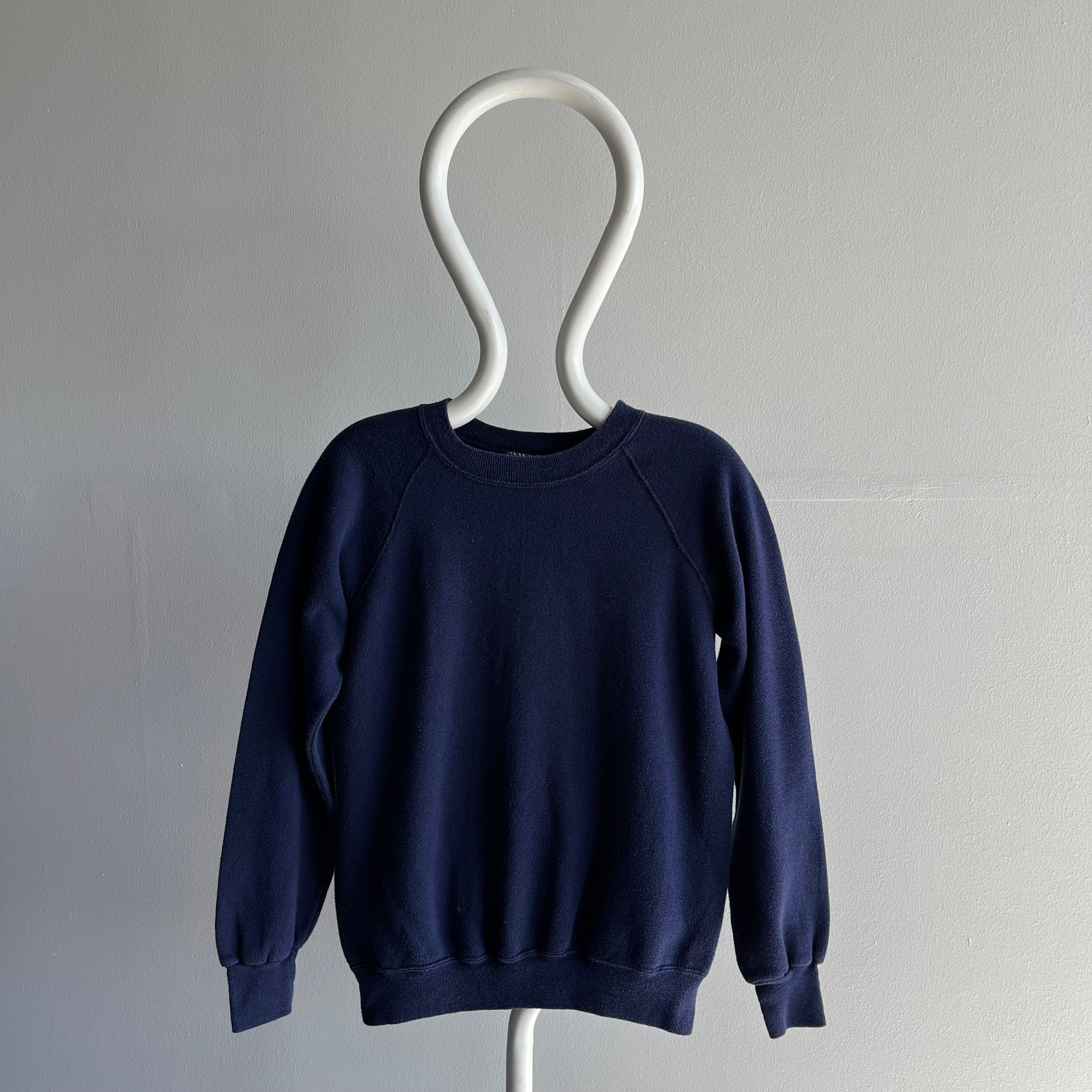 1980s Blank Navy Raglan by St. John's Bay