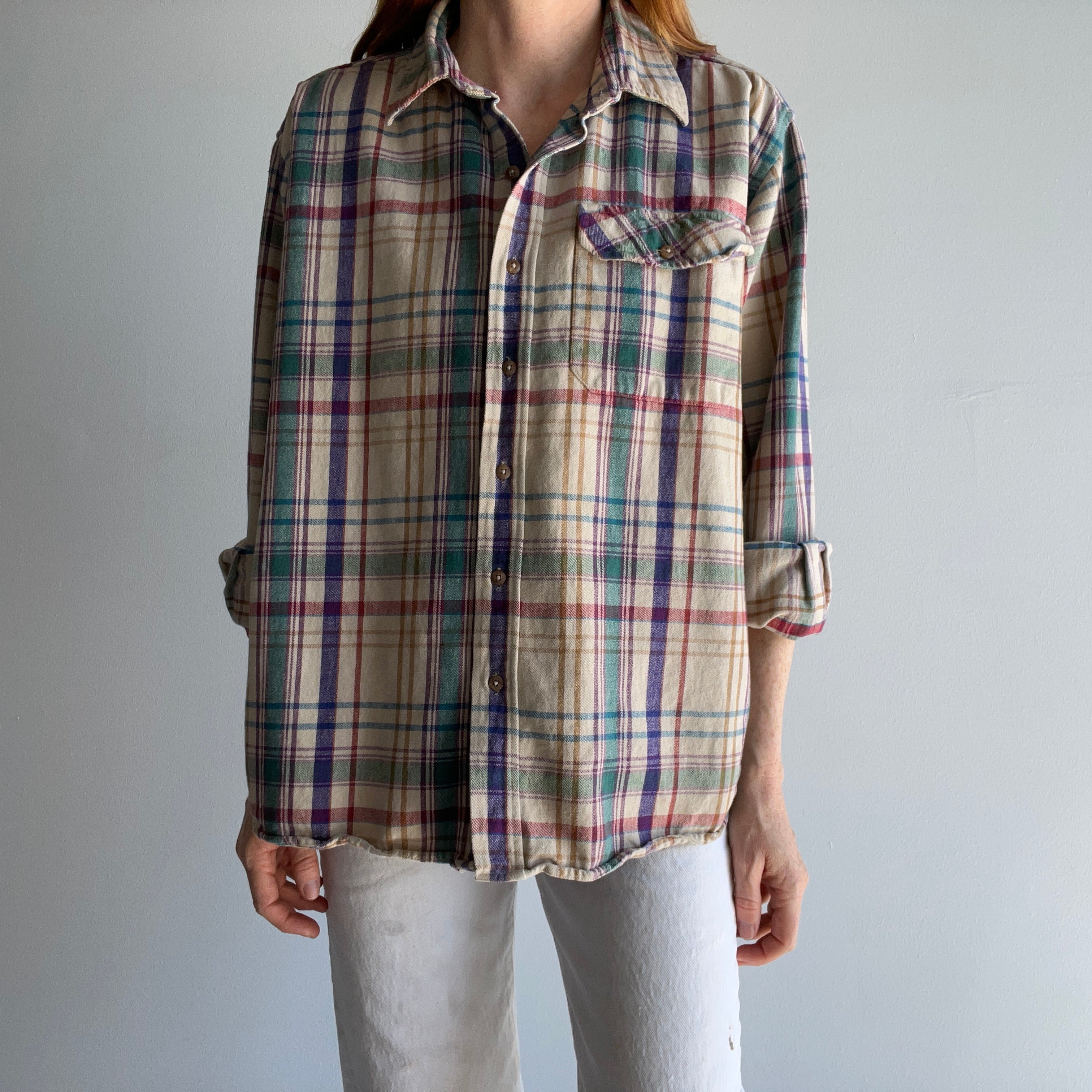 1990s L.L.Bean Single Pocket Cotton Flannel/Shirt - Yes Please!