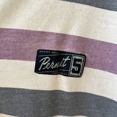 1980s/90s Boxy Pastel Purple Striped T Shirt