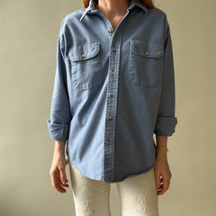 1980s Baby Blue Heavy Button Up Shirt by Five Brothers
