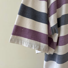 1980s/90s Boxy Pastel Purple Striped T Shirt