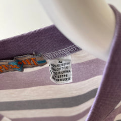 1980s/90s Boxy Pastel Purple Striped T Shirt