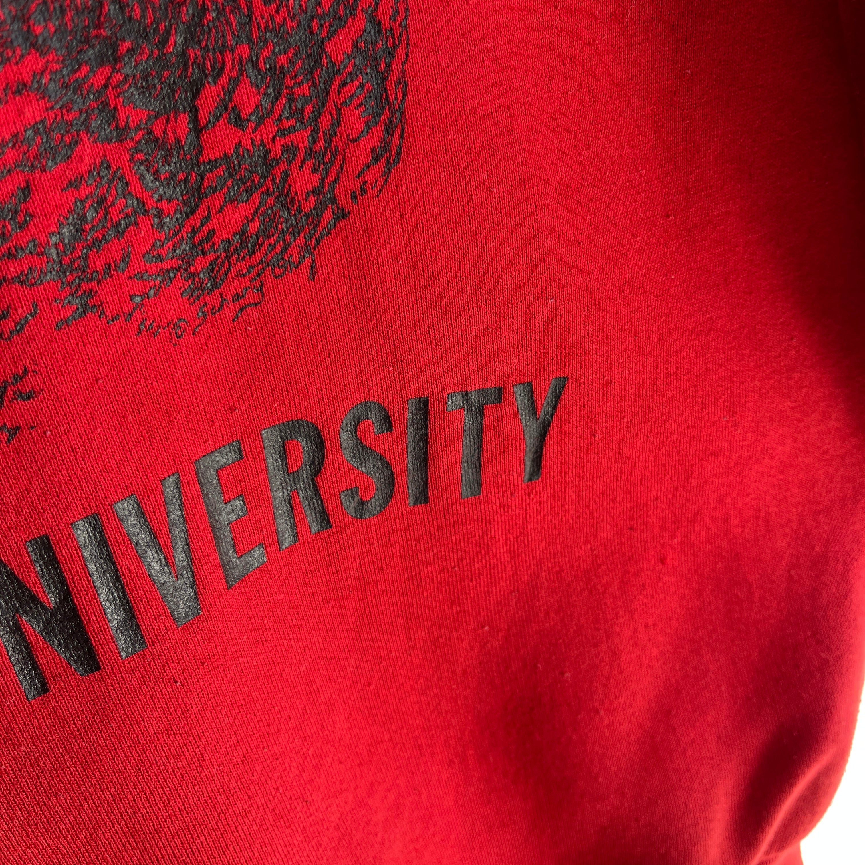 1980s Temple University Hemmed Sleeve Owl Sweatshirt - WORN