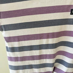 1980s/90s Boxy Pastel Purple Striped T Shirt