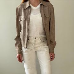 1950s Beige Rockabilly Zip Up Jacket - TINA COLLECTION