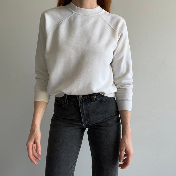 1980s Blank White Age Stained Raglan Sweatshirt – Red Vintage Co