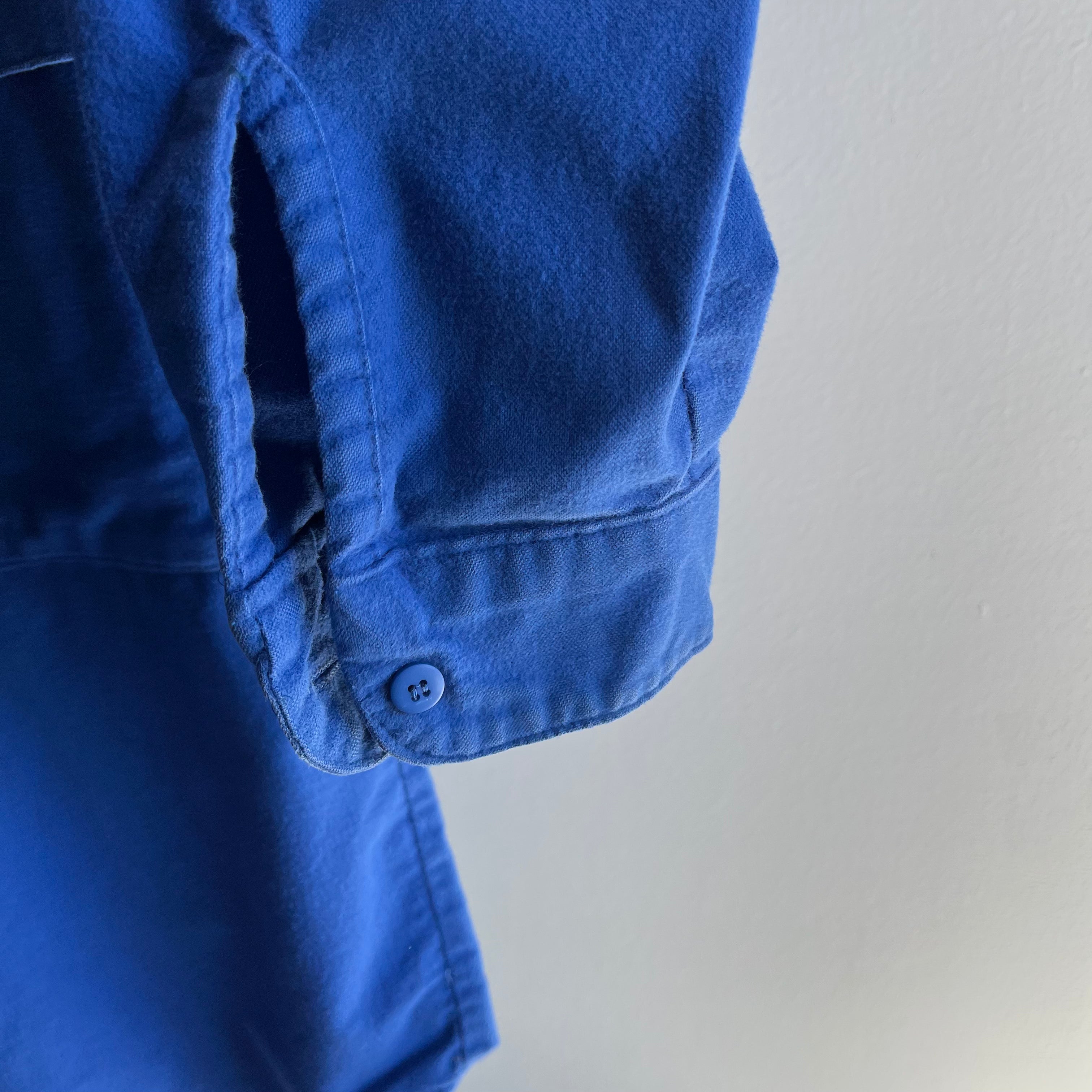 1980s Unique Soft Bright Blue Flannel by Five Brothers
