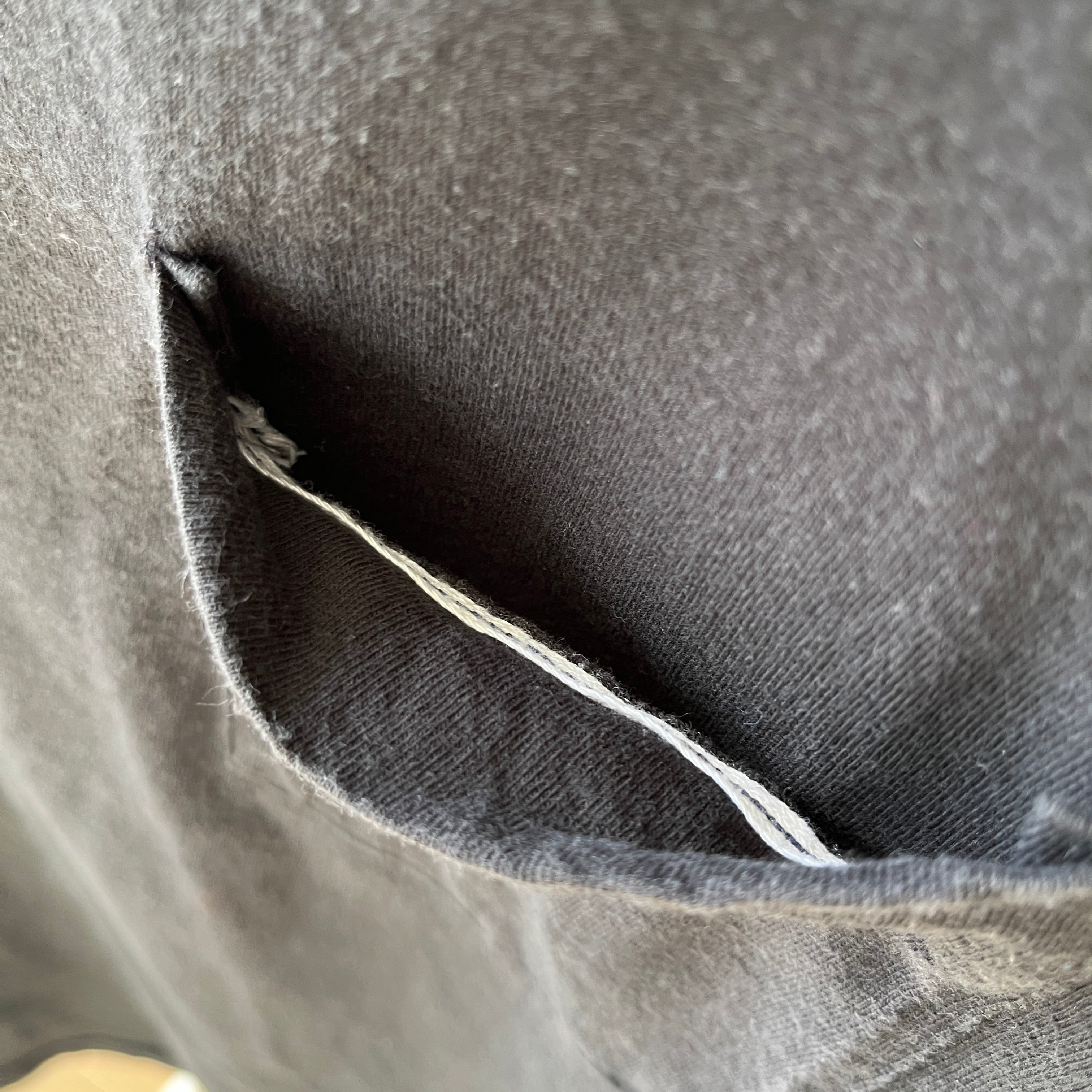 1990s Blank Black Muscle Pocket T Shirt