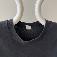 1990s Blank Black Muscle Pocket T Shirt