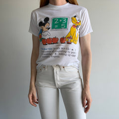 1980s Arithmetic Mickey and Snoopy Thinned Out T-Shirt